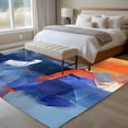 thumbnail image 4 of 5'x7' Area Rugs, Orange Blue Oil Painting Indoor Outdoor Area Rug for Living Room Bedroom, Modern Abstract Geometric Washable Bathroom Rugs Kitchen Floor Carpet Mats Home Decor Aesthetic, 4 of 8