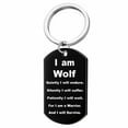thumbnail image 2 of EGNMCR Keychains Stainless Steel Wolf Men's Pendant Necklace With Double-sided Lettering Military Dog Tag Key Chain Key buckle, 2 of 5