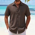 thumbnail image 5 of JoveMarine Mens Short Sleeve Button Down Shirts Breathable Fabric Casual Everyday Comfort Top,Coffee L, 5 of 8