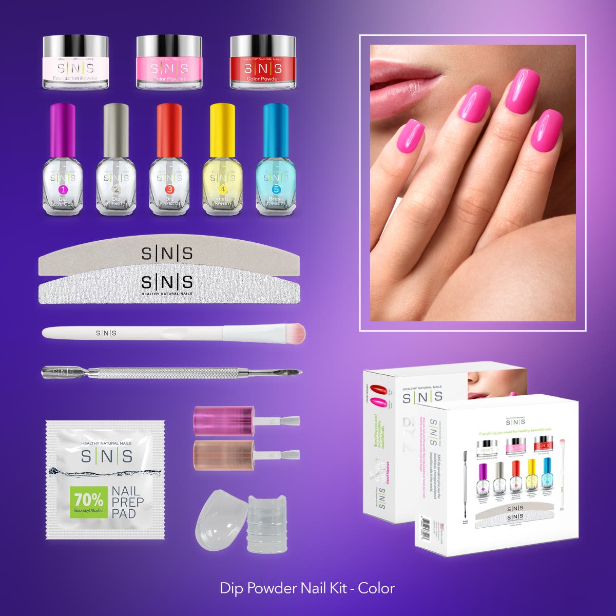 SNS Nails Dipping Powder Nail Kit - Pink/Red