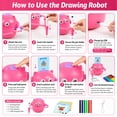 thumbnail image 4 of Drawing Robot for Kids, Interactive Educational Drawing Robot with Voice Interaction, Magic Painting Robot Toy with 100 Word Cards & 16 Color Pens for Girls and Boys Age 3+ (Pink), 4 of 6