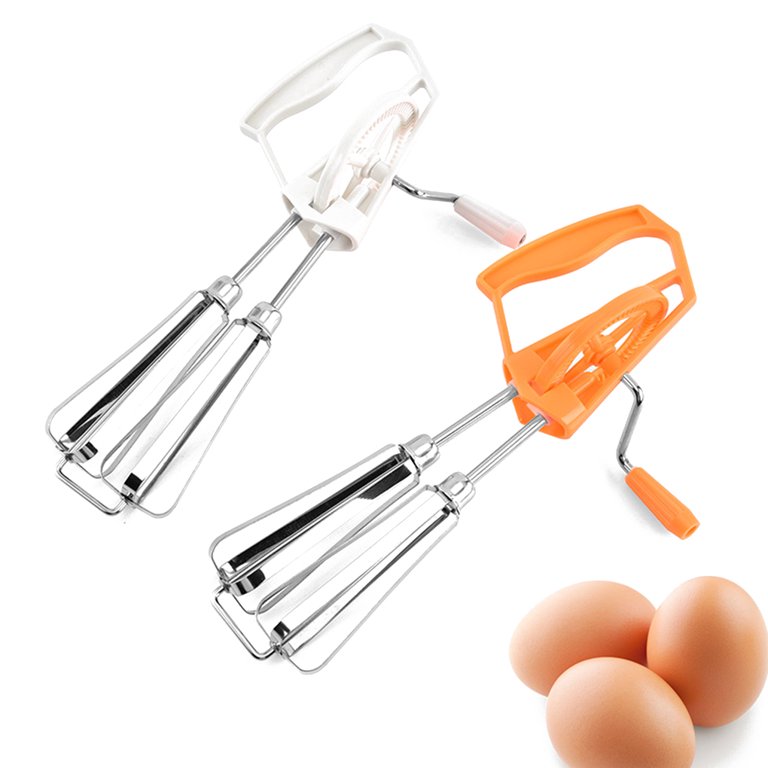 Stainless Steel Semi-automatic Egg Whisk - 3PCS Hand Push Rotary Whisk  Blender (3 Pack)