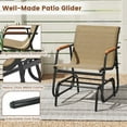 thumbnail image 5 of Gymax Patio Glider Chair w/ Curved Teak Armrests & Breathable Fabric Seat Outdoor, 5 of 9
