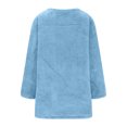 thumbnail image 4 of lcziwo Womens Sherpa Pullover Winter Fuzzy Fleece Sweatshirts Oversized Crewneck Tunic Sweatshirt Loose Comfy Loungewear Tops with Colorblock Pockets Light Blue XL, 4 of 7