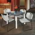 thumbnail image 2 of Regency Kee 36 in Square Breakroom Table- Grey Top, Chrome Legs, 4 Zeng Stack Chairs- Grey, 2 of 8