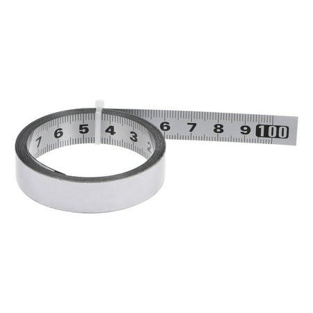 

Self-Adhesive Measuring Tape 100cm Stainless Steel Metric Middle to Both Sides Read