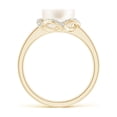 thumbnail image 2 of ANGARA Freshwater Cultured Pearl Overlapping Halo Ring in 14K Yellow Gold for Women | June Birthstone, Birthday, Anniversary, Jewelry Gift for Women | Pearl Ring, 2 of 8