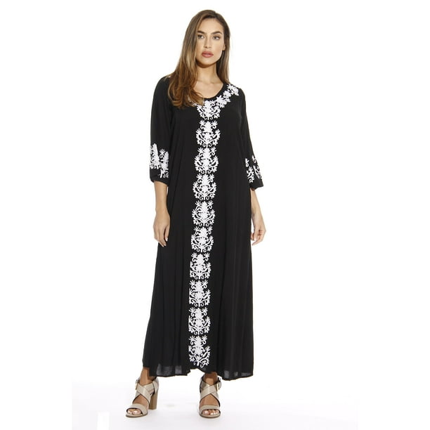 black and white caftan