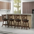 thumbnail image 2 of Gymax 360° Swivel Barstools Set of 4 24'' Counter Height Bar Chairs with Back & Footrest, 2 of 10