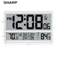 "Sharp Atomic Clock with Jumbo 3"" Display, Indoor/Outdoor Temperature