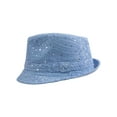 thumbnail image 3 of Top Headwear Womens Glitter Sparkle Fedora Hat - Light Blue, 3 of 4