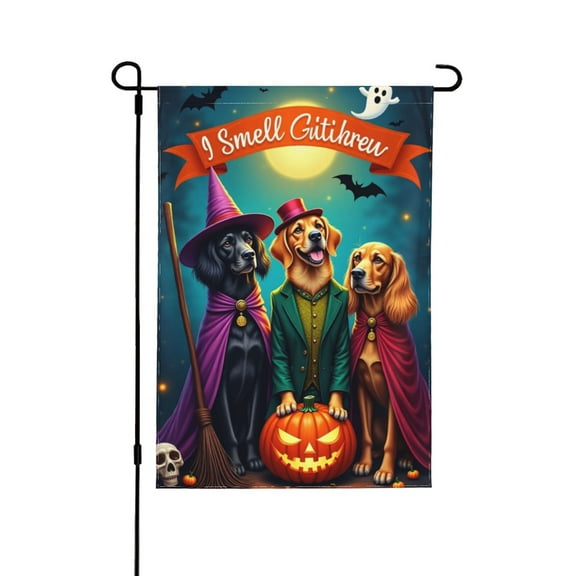 Halloween Decorations Garden Flag 12.5x18 Vertical Double Sided I Smell Children Sisters Fall Dog Hocus Pocus Decor Burlap Yard Flag 1 Flag