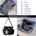 thumbnail image 4 of Sunyuer Kawaii Multi Pocket Canvas Messenger Bag, Waterproof Nylon Crossbody Shoulder Bag, Casual Large Capacity School Tote Bag for Travel Daily Use, 4 of 7