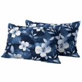 thumbnail image 2 of Pack of 2 Outdoor Pillow Covers 20x12 Inch Waterproof Navy Blue Spring Floral Throw Pillow Covers,Decorative Couch Pillow Shams Protectors Summer Flowers Watercolor Botanical Cushion Pillowcases, 2 of 8