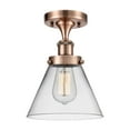 thumbnail image 2 of Innovations Lighting  Ballston Urban Cone - 1 Light 8" Semi-Flush Mount Antique Copper/Matte White, 2 of 5