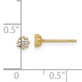 thumbnail image 2 of 14K Yellow Gold Divine Polished 3.7mm Design Post Earrings, 2 of 3