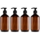 thumbnail image 1 of Botellas vacías de gel de ducha de 300 ml, rellenables con dosificador para lociones y champús, paquete de 4, color marrón, 1 of 1