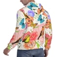 thumbnail image 3 of Bingfone Flowers And Birds Watercolor Men'S Drawstring Hoodie Long Sleeve Pocket Sweatshirts-4x-Large, 3 of 9