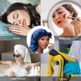 thumbnail image 6 of DODAMOUR Extra Long Satin Bonnet for Women, Adjustable Braid Bonnet with Tie Band, Double Layer Elastic Silk Bonnet for Braids Hair Sleeping Cap (Navy Blue), 6 of 7