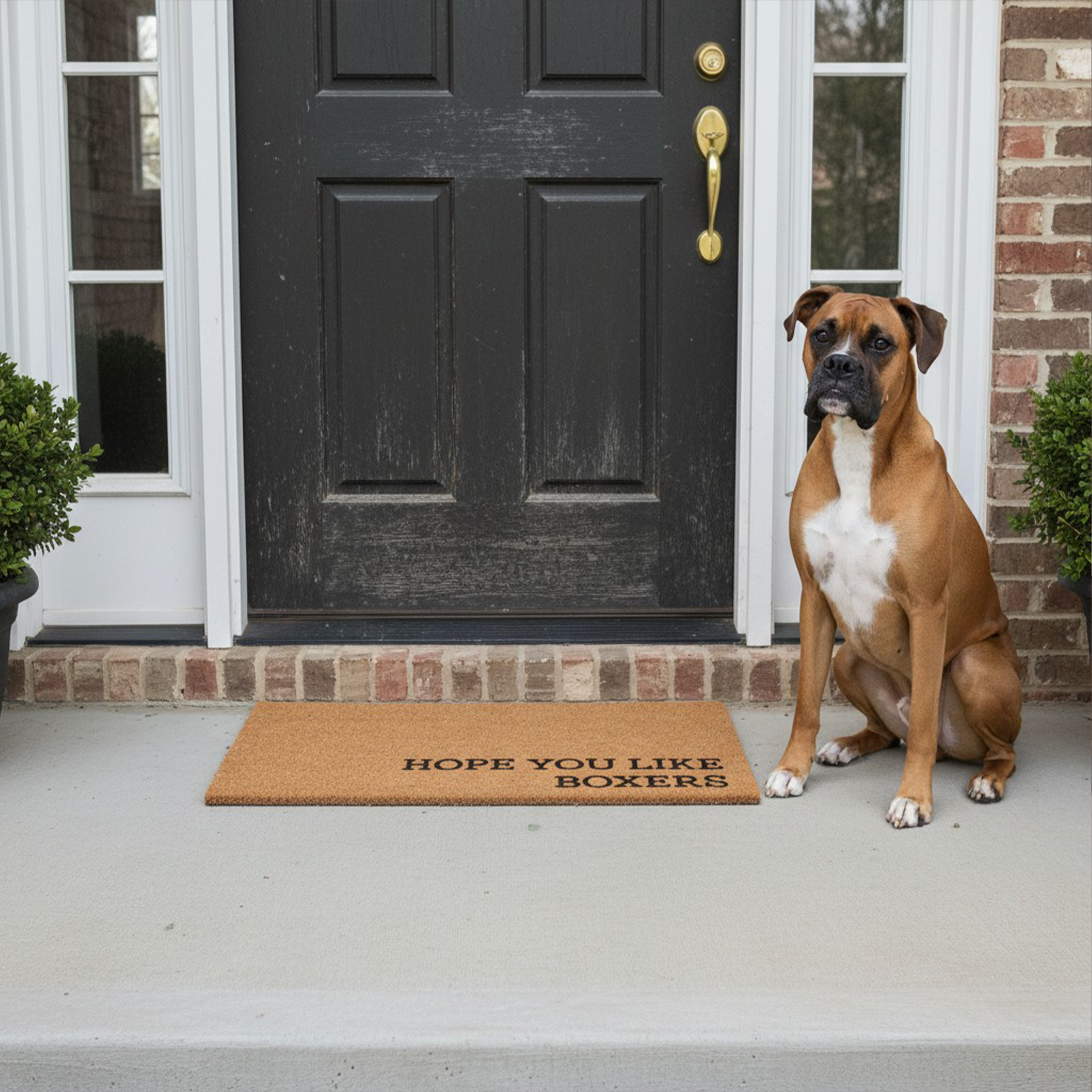Hope You Like Boxers Non Slip Vinyl Backing, Front Door Mat, Entryway Door Mat, 24"x36"