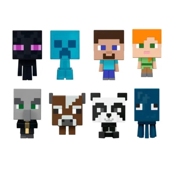 Mattel Minecraft Mob Head Minis 2022 Complete Set of 8 Micro Figures from HHP58-956B Release