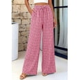 thumbnail image 5 of PRETTYGARDEN Women's Wide Leg Gingham Lounge Pants Summer Casual Plaid Trousers Spring Y2K Clothes Comfy Bottoms, 5 of 10