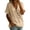 Khaki, variant on Women's V-Neck Cotton Linen Top, Casual Short Sleeve Asymmetrical Button Blouse, Loose Fit Patch Pocket Shirt, Breathable Summer Pullover