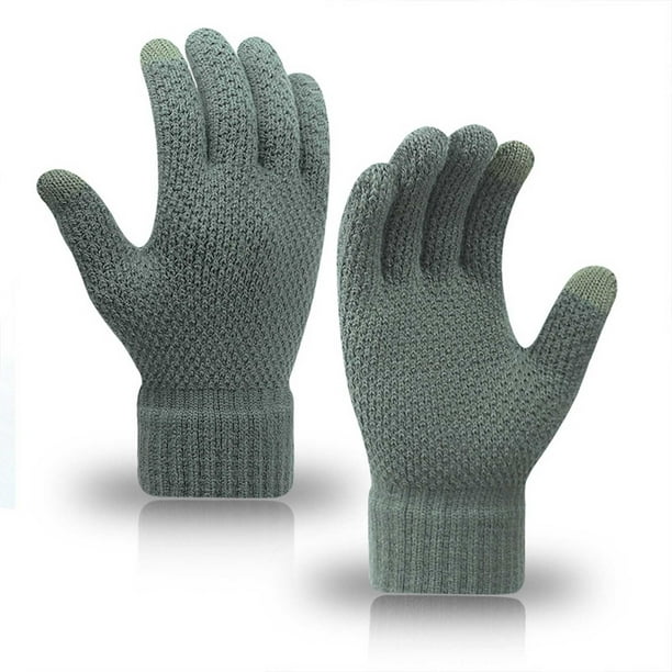 Guantes para hombre y mujer, de color bloqueado, para exteriores, sin dedos, de lana gruesa, informales, de moda, con parte superior acrílica.