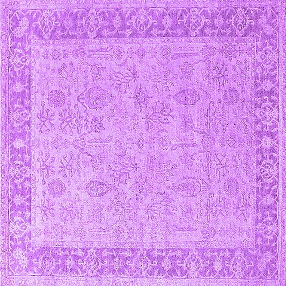 Ahgly Company Indoor Square Oriental Purple Industrial Area Rugs, 8' Square