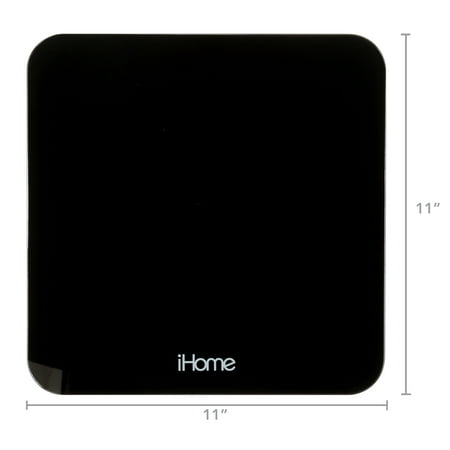 iHome Digital Battery Powered Bathroom Scale 397 lbs with Fit  Personal Coach App, FSA and HSA Eligible, Black