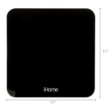 IHOME DIGITAL BATTERY POWERED BATHROOM SCALE WITH FIT+ PERSONAL COACH APP, FSA AND HSA ELIGIBLE, BLACK, 397 LBS CAPACITY