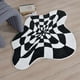 thumbnail image 2 of Flower Bath Mats Soft Plush Checkerboard Grids Soft Floral Bathroom Carpet Bedside Carpet Decor Anti Slip Floor Mat D, 2 of 5