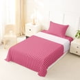 thumbnail image 3 of Castle Fairy Retro Vertical Stripe Twin Sheets 3pcs,Watercolor Linear Motif Bedding,Pink Crimson Red,1 Flat Sheet, 1 Fitted Sheet and 1 Pillowcase, 3 of 7
