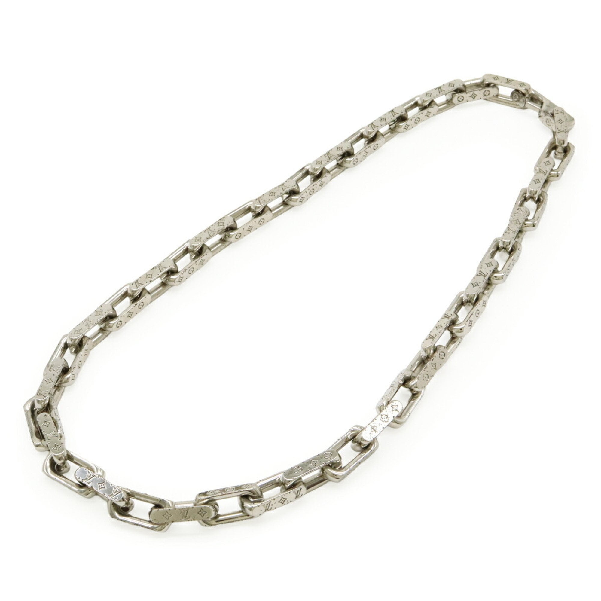 Pre-Owned LOUIS VUITTON Louis Vuitton Collier Chain Monogram Necklace Metal Silver... (Good)