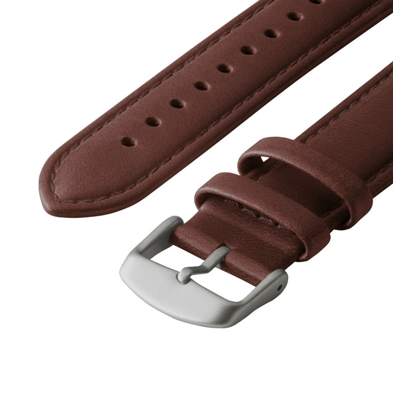 Archer Watch Straps - Top Grain Leather Watch Straps for Apple Watch  (Mahogany/Matched Thread, Matte Silver Hardware, 42/44/45/49mm)