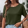 thumbnail image 5 of Short Sleeve T Shirts for Womens Summer Business Casual Tops Loose Basic Outfits, 5 of 6