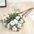 thumbnail image 2 of 1Pc/5Pcs Artificial Dried Cotton Flower with Eucalyptus Leaves for Wedding Party Home Decoration, 2 of 6