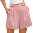 thumbnail image 2 of Xixinqiwan Women's Athletic Workout Shorts,Dressy Shorts for Women Summer Elastic High Waisted Trouser Shorts Trendy Wide Leg Business Work Shorts with Pockets, 2 of 8