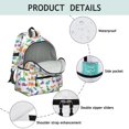 thumbnail image 4 of White Dinosaurs Pattern Cute School Backpack with Padded Back and Adjustable Shoulder Straps 13.4"x11"x4.7", 4 of 5