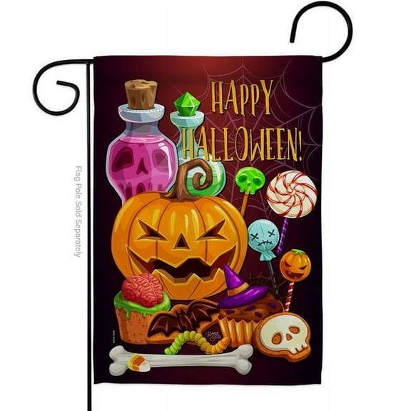 Breeze Decor G162093-BO Halloween Sweet Garden Flag Fall 13 x 18.5 in. Double-Sided Decorative Vertical Flags for House Decoration Banner Yard Gift