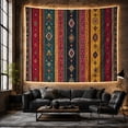thumbnail image 6 of Vibrant Geometric Stripes on Aged Paper Texture, Energetic Boho for Global Inspired Decor Enthusiasts, Intricate Medallion Art, Housewarming Gift Tapestry Wall Hanging for Living Room and Bedroom, 6 of 7
