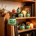 thumbnail image 5 of Plastic Halloween Pumpkin Decorations, Realistic Artificial Orange Pumpkins for Fall Tabletop Decor, Thanksgiving Harvest Mantel Display, Spooky Party Supplies Indoor Outdoor Home Accent, C, 5 of 5