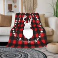 thumbnail image 3 of Couverture Rouge, Plaid Cerf Hiver Noël Jeté Doux Chaud Léger Couverture pour, 3 of 7