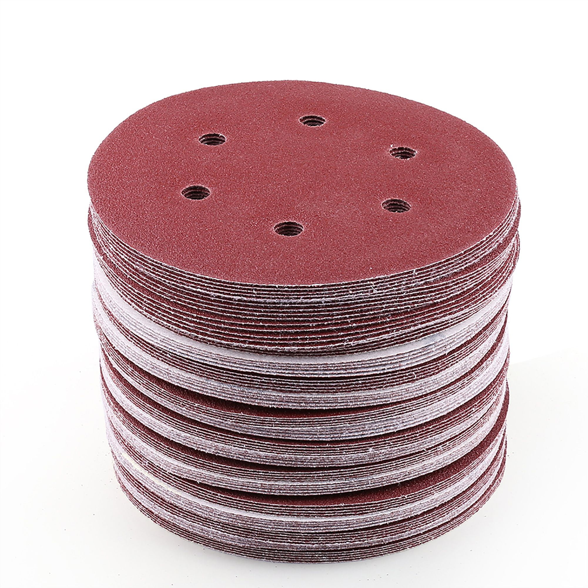 LotFancy 90 6in 6Hole 80 Grit Sanding Disc, Hook and Loop Sandpaper
