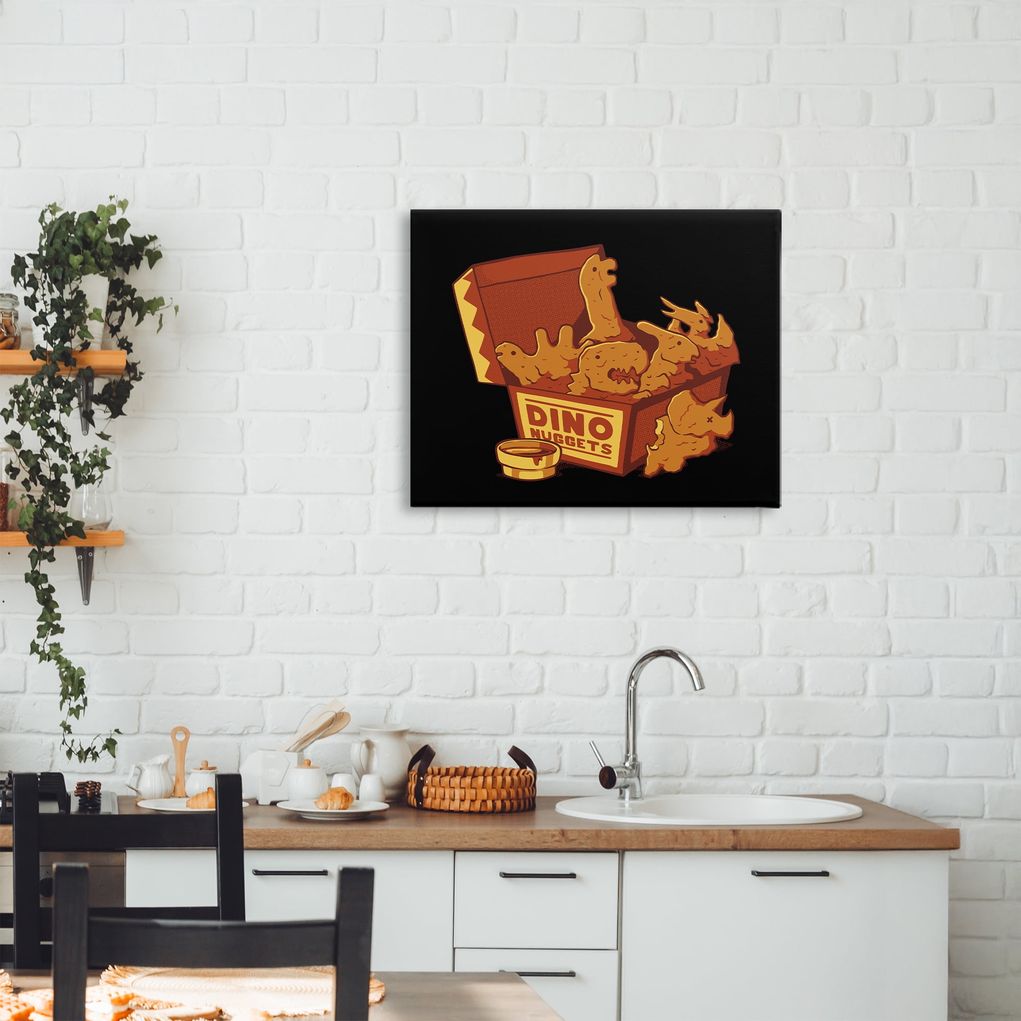 Stupell Industries Dino Nuggets with Sauce Canvas Wall Art, design by Tobe Fonseca