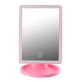 thumbnail image 1 of Espejo de maquillaje con luces LED, recargable por USB, rotación de 180  degree, Control , espejo cosmético para afeitarse, tocador, regalo para niñas , Rosado Sunnimix  espejo para maquillarse, 1 of 8