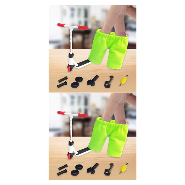 Decodeary Trottinette à Doigt à Deux Roues Unique Jouet Fantaisie Cadeaux de Fête Cadeau Blanc 2 Ensembles