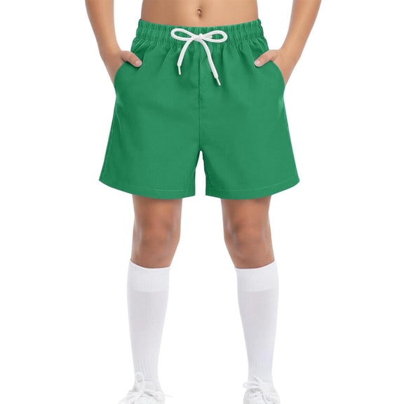 Toddler Boys Casual Shorts Elastic Waist Drawstring Lightweight Pull-on Cotton Bottoms for Play Sport School Wear, 4T-15Y