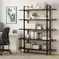 thumbnail image 2 of Selooye Bookshelf, 6 Tier Book Shelf 80Inch Tall Bookcase, Industrial Large Bookshelves Rustic Book Case with Open Metal Frame for Office, Bedroom, Farmhouse, Living Room, 2 of 8