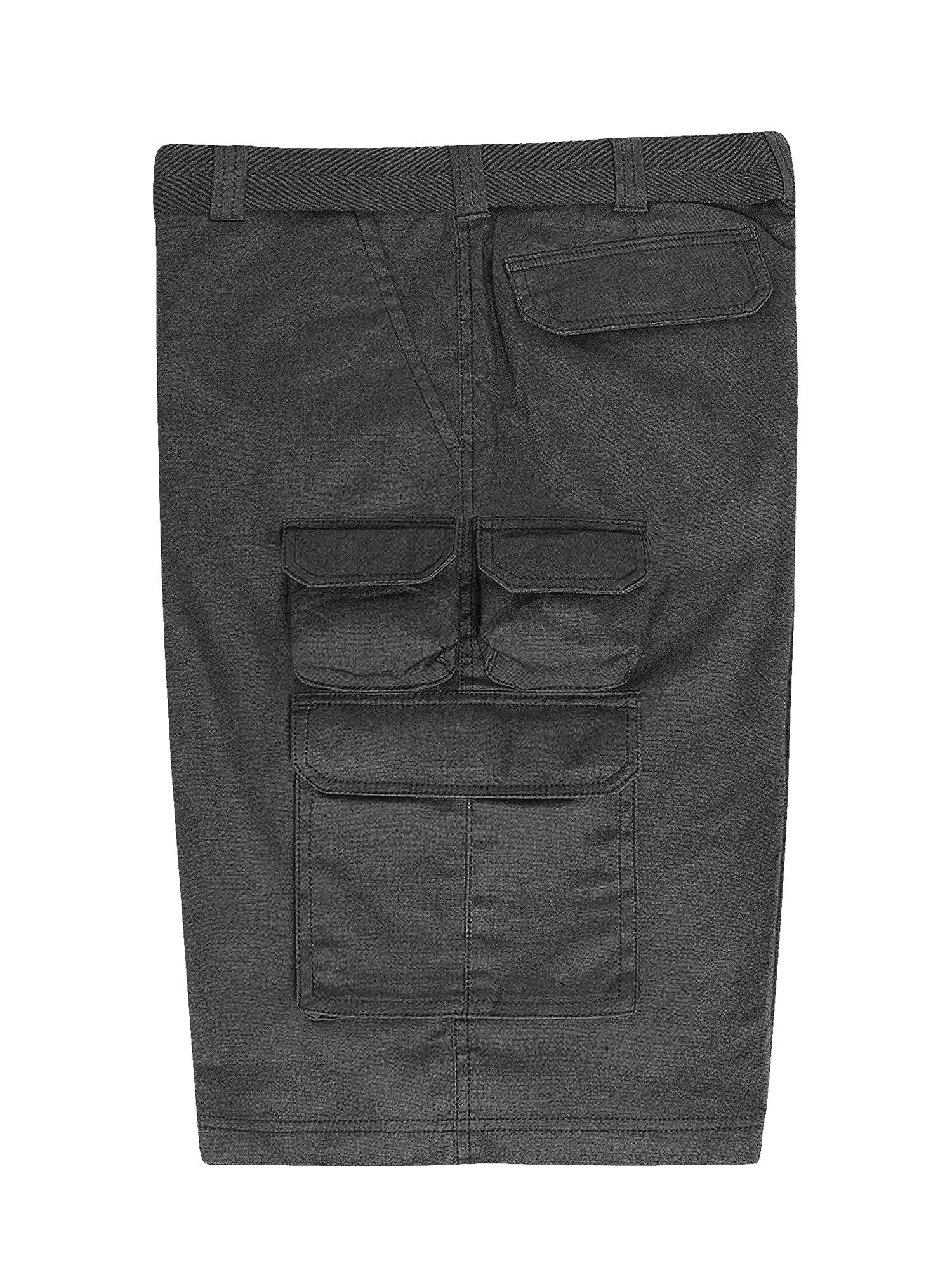 GStyle USA Men's Relaxed Fit Belted Cargo Shorts Charcoal 40